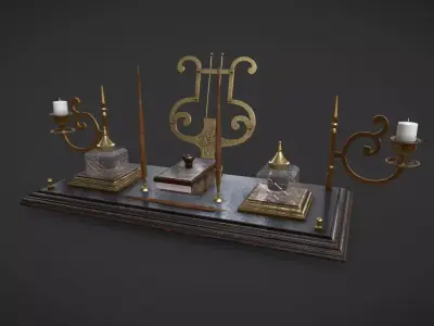 Writing Set old style light switch Low-poly 3D model
