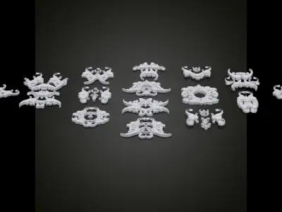 Gore Ornaments for 3D Artists Low-poly 3D model