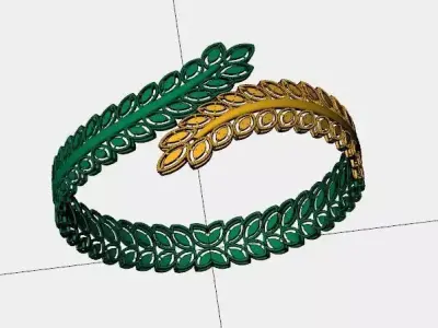 1297 Vine and Leaf Kada 14gm 3D print model