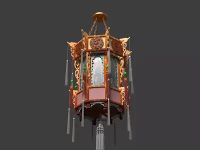 Chinese palace lantern  Low-poly 3D model