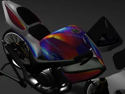 Kawasaki Ninja RR 3d modelling with 3d max and v-ray render Low-poly 3D model