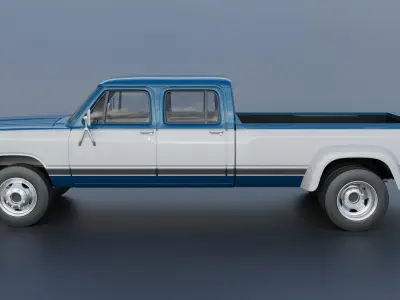 Dodge Ram W350 Crew Cab Dually 1983 3D print model