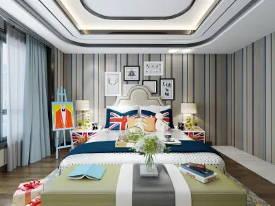 American style children room design 3D Model 3D model