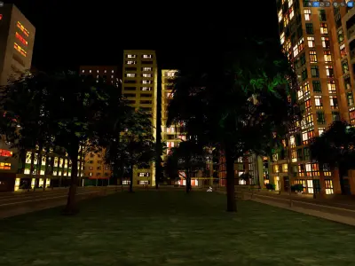 City Downtown Skyscraper Street - Night - Unreal - Lot 03 Low-poly 3D model