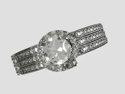 Diamond Ring with Materials  3D model