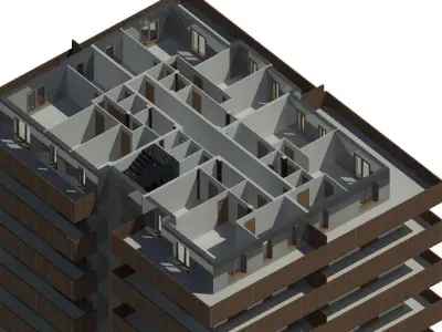  residential apartment building 3D model