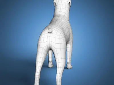 Rottweiler Dog Base Mesh  Low-poly 3D model