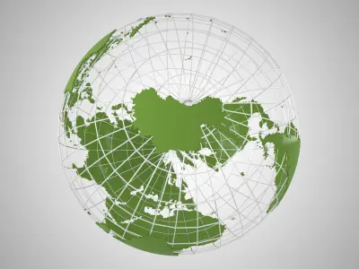 Globe News Skeleton Sea Green 3D model