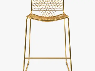Golden Chair Set 3D Model Collection