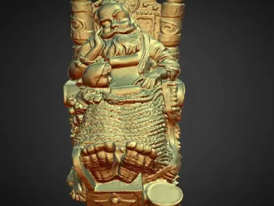 santa resting in bed with list 3D print model