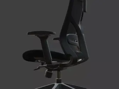 Modern Black Leather Executive Office Chair High Detail 3D Model 3D model