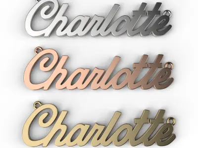 MODELO DE IMPRESION 3D DIJE CHARLOTTE CON DIAMANTES   3D print model