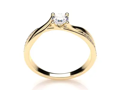 Platinum Twist Diamond Ring 3D print model