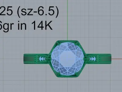 Round Diamond Ring 4025 3D print model