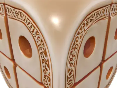 Intricate Carved Decorative Dice Orb Low-poly 3D model