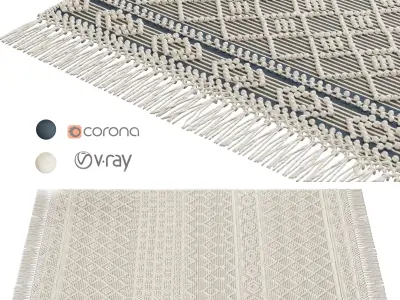 Surya Farmhouse Tassels 2 x 3 Wool Denim 3D model