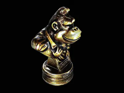 donkey kong bronze statue 3D model