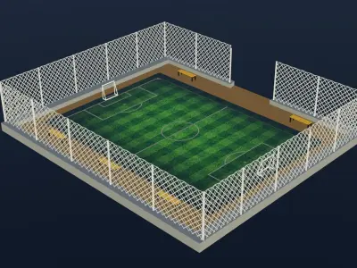 Soccer Stadium Low-poly 3D model