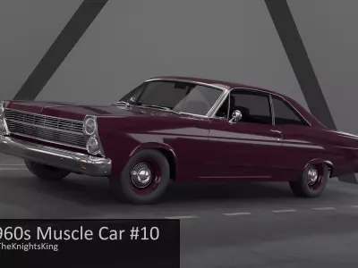 1960s Muscle Car 10 Low-poly 3D model