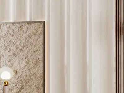 Headboard Wall rock panel-01 3D model