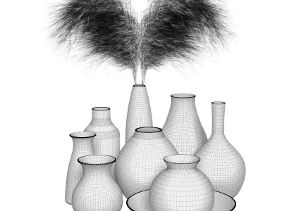 Vase Decorative Set 01 3D model purchase