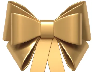 Christmas Bow Ribbon 09 Low-poly 3D model