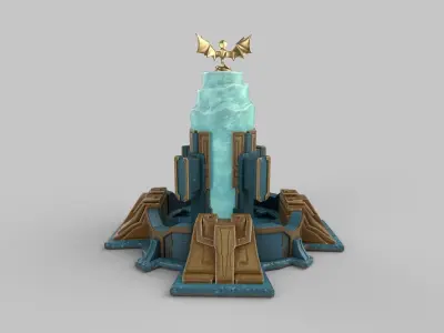 stylized stone tower Low-poly 3D model