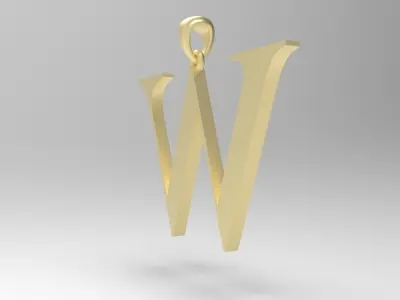 Alphabet Latin W 3D print model
