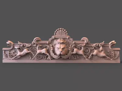 sofa lion and ghazal 3D print model