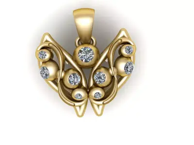 LUXURY BUTTERFLY STYLE PENDANT 3D PRINTABLE MODEL 3D print model