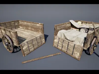 Trader Carriage Low-poly 3D model