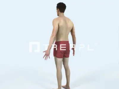 Virtue K Beach Animated Rigged Sports Man Low-poly 3D model