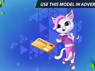 Cat Mystic 005 Low-poly 3D model