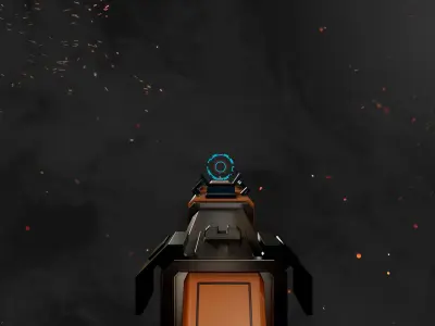 Future Sci-Fi Blaster Shotgun Game-Ready Low-poly 3D model