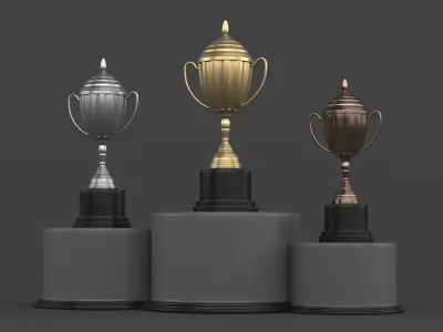 Trophy Cups 3D model 17