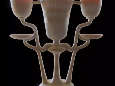 Triple lotus lamp from the tomb of Tutankhamun Low-poly 3D model