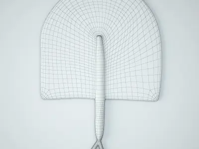 African Handwoven Fan 39 3D model