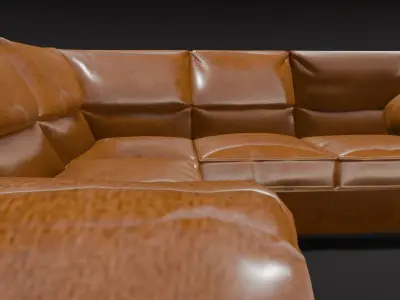 Leather Sofa 3D Model Low-poly 3D model
