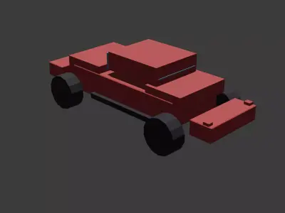 Low Poly Lego Styled Coupe Car 3D Model -Game Ready-UV Unvrapped Low-poly 3D model