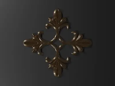 Gold Ornament Low-poly 3D model