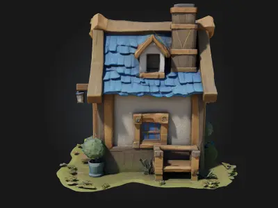Whimsical Cottage  Enchanted Woodland Home 3D model