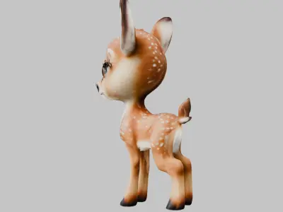 Realistic Bambi Baby Deer Fawn 3D Model Low-poly 3D model