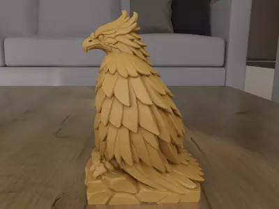Majestic Phoenix Sculpture STL for 3D Printing 3D print model