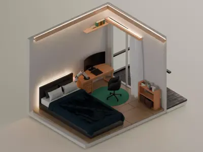 Luxury isometric room model 3D model