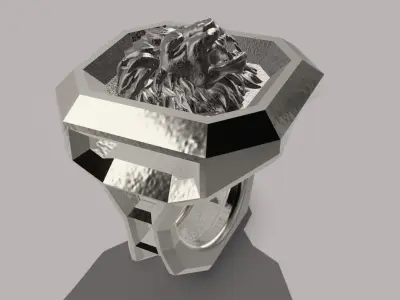 Men lion ring 3D model