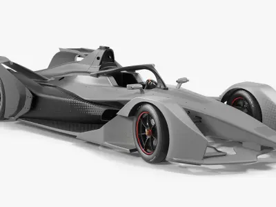 Formula E Car Generic Rigged 3D model