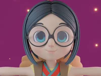 Cartoon Game character Low-poly 3D model