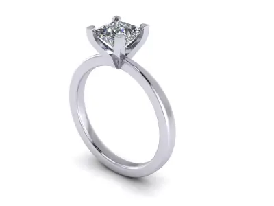 Solitaire Diamond Women Ring R9 3D print model