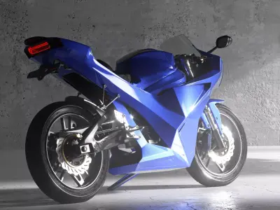 Motorcycle concept  Low-poly 3D model