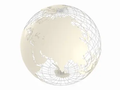 Globe News Skeleton Ash White Color 3D model